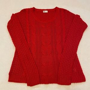 SO Red Cable Knit Pullover Sweater - Size Small